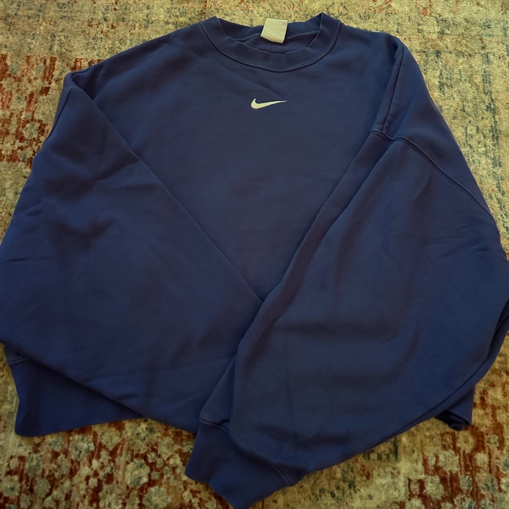 Blue/Purple cropped Nike crewneck